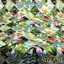 Baklava Papağan Desenli Kumaş