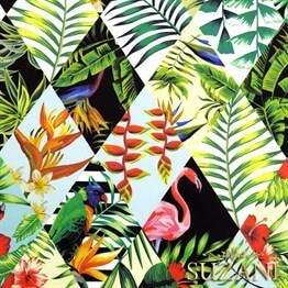 Baklava Papağan Desenli Kumaş