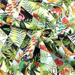 Baklava Papağan Desenli Kumaş