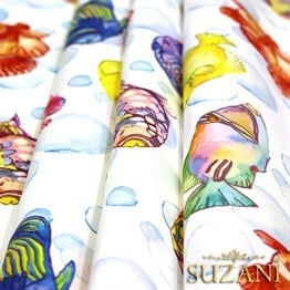 Balıklar Desenli Kumaş