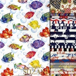Balıklar Desenli Kumaş
