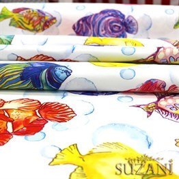 Balıklar Desenli Kumaş