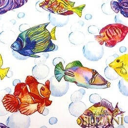 Balıklar Desenli Kumaş