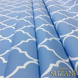 Bebe Mavi Üzeri Moroccan Desenli Kumaş