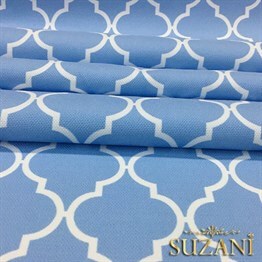 Bebe Mavi Üzeri Moroccan Desenli Kumaş