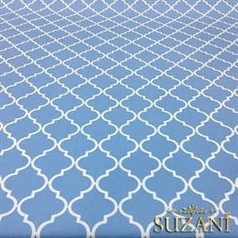 Bebe Mavi Üzeri Moroccan Desenli Kumaş