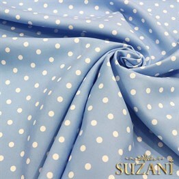 Bebe Mavi Zemin Küçük Puanlı Kumaş