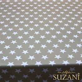 Bej Zemin Düz Yıldızlı Kumaş