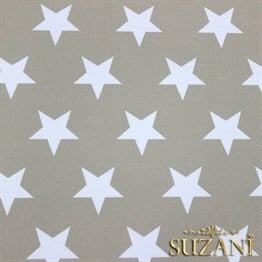 Bej Zemin Düz Yıldızlı Kumaş