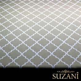 Bej Zemin Üzeri Moroccan Desenli Kumaş