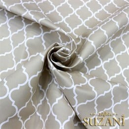 Bej Zemin Üzeri Moroccan Desenli Kumaş