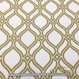 Beyaz Kahve Arabesk Desenli Kumaş