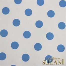 Beyaz Üzeri Mavi Büyük Puanlı Kumaş