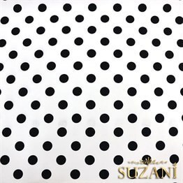 Beyaz Üzeri Siyah Büyük Puanlı Kumaş