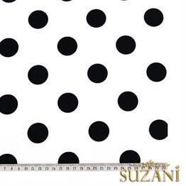 Beyaz Üzeri Siyah Büyük Puanlı Kumaş