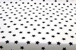 Beyaz Üzeri Siyah Dağınık Yıldızlı Kumaş