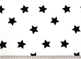 Beyaz Üzeri Siyah Dağınık Yıldızlı Kumaş