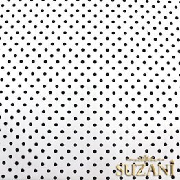 Beyaz Üzeri Siyah Küçük Puanlı Kumaş