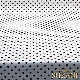 Beyaz Üzeri Siyah Küçük Puanlı Kumaş