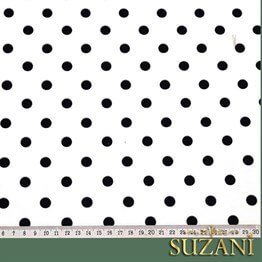 Beyaz Üzeri Siyah Küçük Puanlı Kumaş