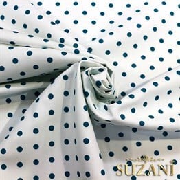 Beyaz Üzeri Turkuaz Küçük Puanlı Kumaş