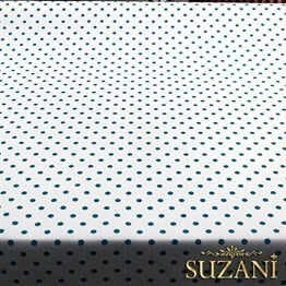 Beyaz Üzeri Turkuaz Küçük Puanlı Kumaş