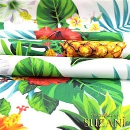 Beyaz Zemin Ananas Desenli Kumaş