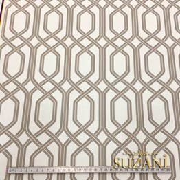 Beyaz Zemin Bej Rengi Örgü Desenli Kumaş