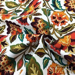 Beyaz Zemin Goblen Desenli Kumaş