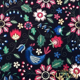 Çiçekli Nakış Efektli Kumaş