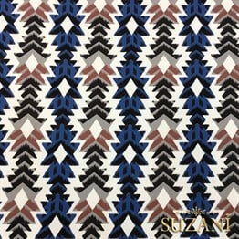 Çivit Bordo Geometrik Desenli Kumaş