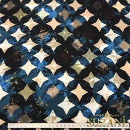 Çivit Mavi Yıldızlı Kumaş