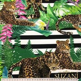 Çizgili Leopar Figürlü Kumaş