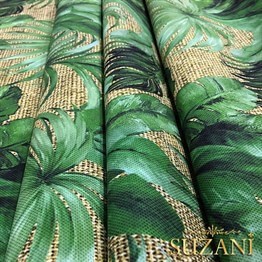 Çuval Zemin Tropikal Yapraklı Kumaş