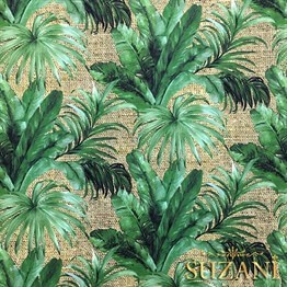 Çuval Zemin Tropikal Yapraklı Kumaş