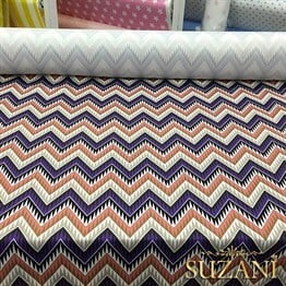 Eflatun Pembe Zigzag Kumaş