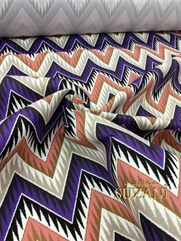 Eflatun Pembe Zigzag Kumaş