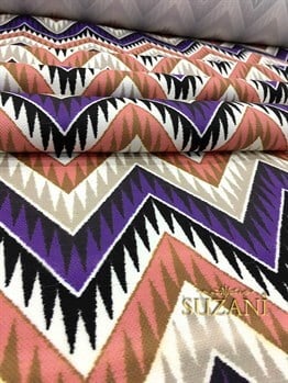Eflatun Pembe Zigzag Kumaş