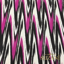 Fuşya Siyah İkat Kumaş