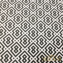 Gri Beyaz Geometrik Baklava Desenli Kumaş