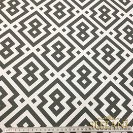 Gri Beyaz Geometrik Baklava Desenli Kumaş
