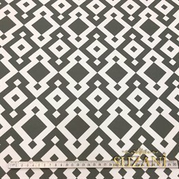 Gri Beyaz Geometrik Dijital Baskılı Kumaş