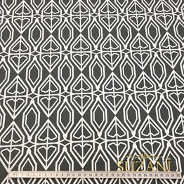 Gri Beyaz Geometrik Kumaş