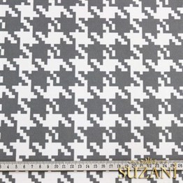 Gri Büyük Kazayağı Desenli Kumaş