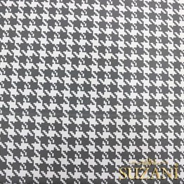 Gri Büyük Kazayağı Desenli Kumaş