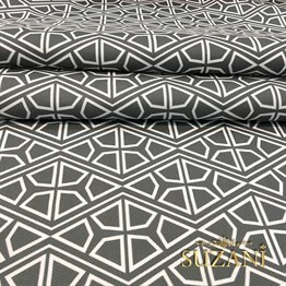 Gri Geometrik Kumaş