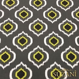 Gri İkat Göz Desenli Kumaş