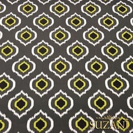 Gri İkat Göz Desenli Kumaş