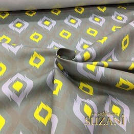 Gri Kahve Göz Desenli Kumaş