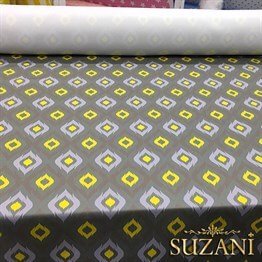 Gri Kahve Göz Desenli Kumaş